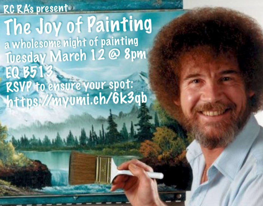 Bob Ross Paint Night arts, ink.
