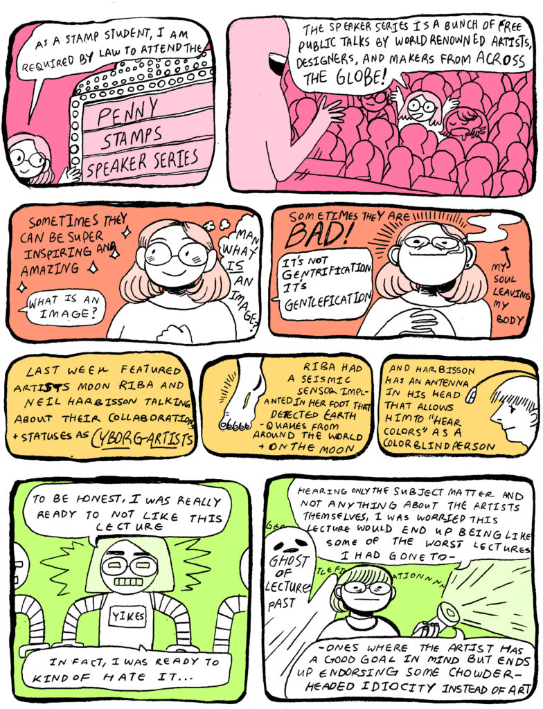 Marge Makes Comics 9 Penny Stamps Lecture is Good Sometimes Also